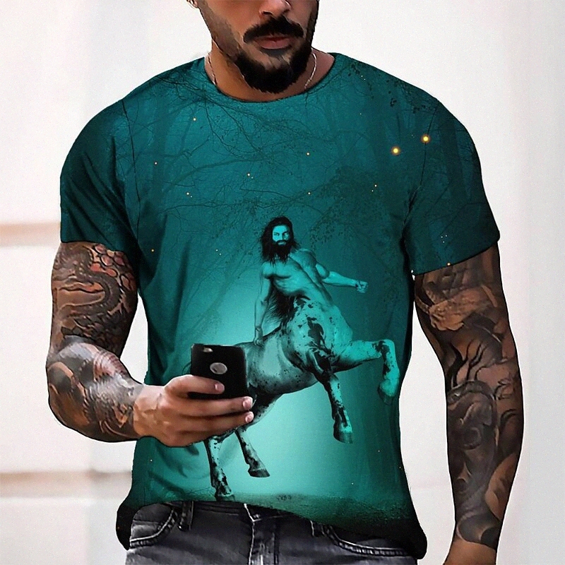 Men's Tee T shirt 3D Print Graphic Round Neck Casual Daily 3D Print Short Sleeve Tops Fashion Designer Cool Comfortable Black C2gh#