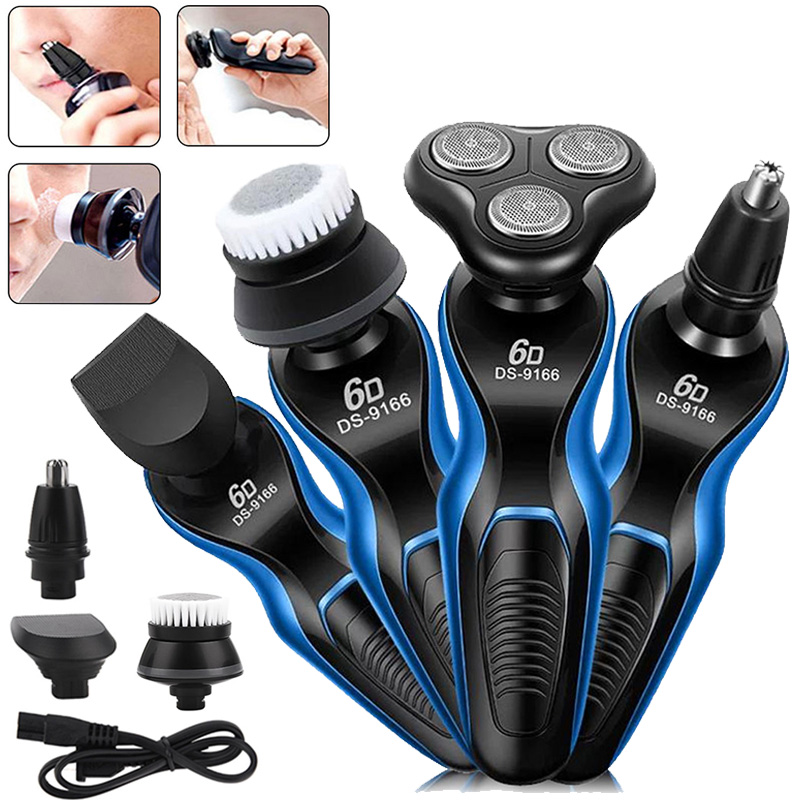 

4 In 1 Men Electric Shaver Nose Trimmer Rechargeable Electric Razor bald head Shaving Machine Beard Trimmer Face Cleaning Brush