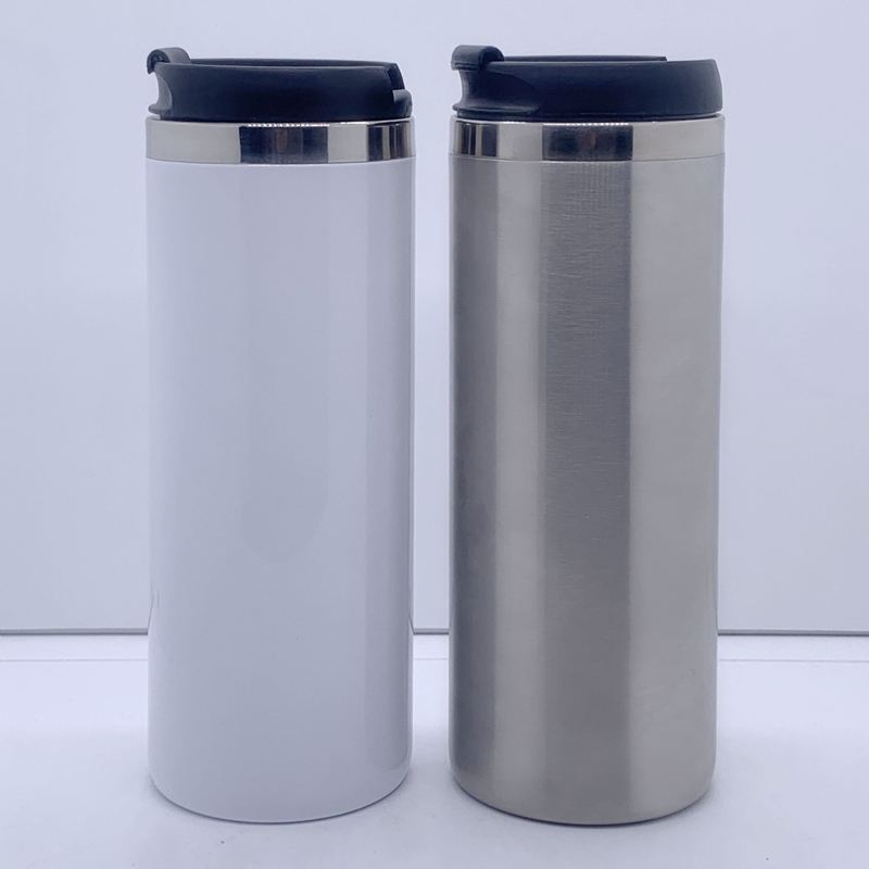 

14oz Blank Sublimation Straight Tumblers Heat Tansfer Coffee Mugs Double Wall Stainless Steel Vacuum Flack Beer Mugs VT1775, White/siliver