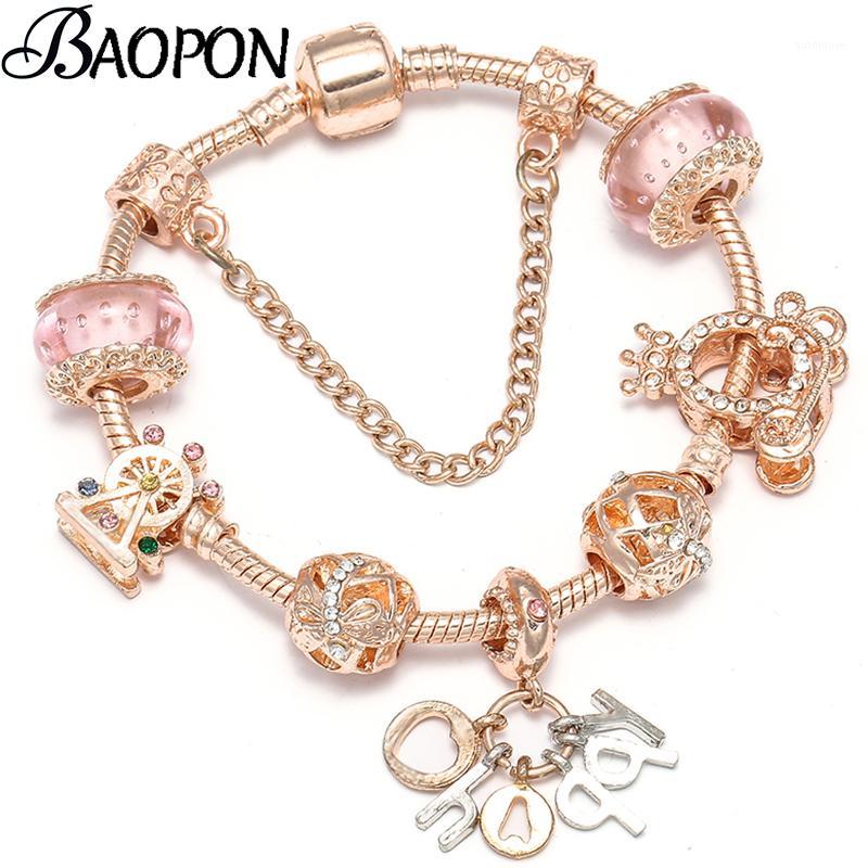 

BAOPON European Style Vintage Crystal Charm Bracelets Women fit Original DIY Fine Bracelet Bangle Fashion Jewelry Gift1