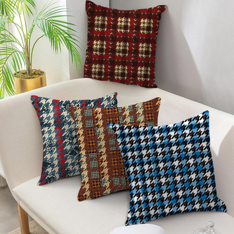 

Fuwatacchi Scottish Plaid Cushion Cover Endless Geometric Striped Pillow Cover for Home Car Seat Fall Sofa Decoration Pillowcase, Pc04108