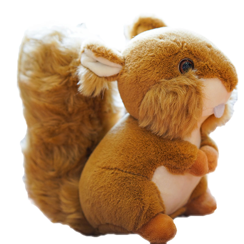 

Simulation big tail squirrel plush toy small cute animal doll for girls christmas children's day birthday gifts 20cm LA232, As picture