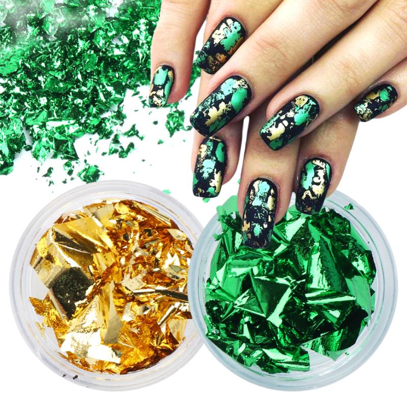 

Aluminum Foil Paper Nail Art Decoration Glitter Sequins Spring Epoxy Flakes Acrylic Sticker Manicure DIY Nail Accesoires NF1872