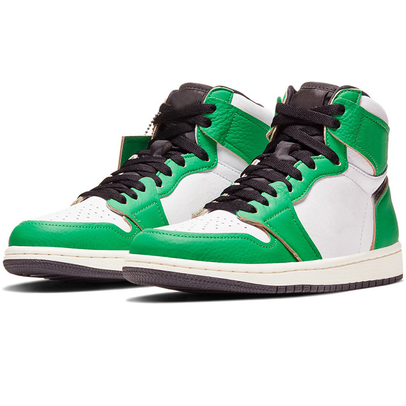 

2020 New Designer WMNS Jumpman High 1 1s OG Women Basketball Shoes Lucky Green White Men Trainer Sports Sneakers DB4612-300 With Box, 02