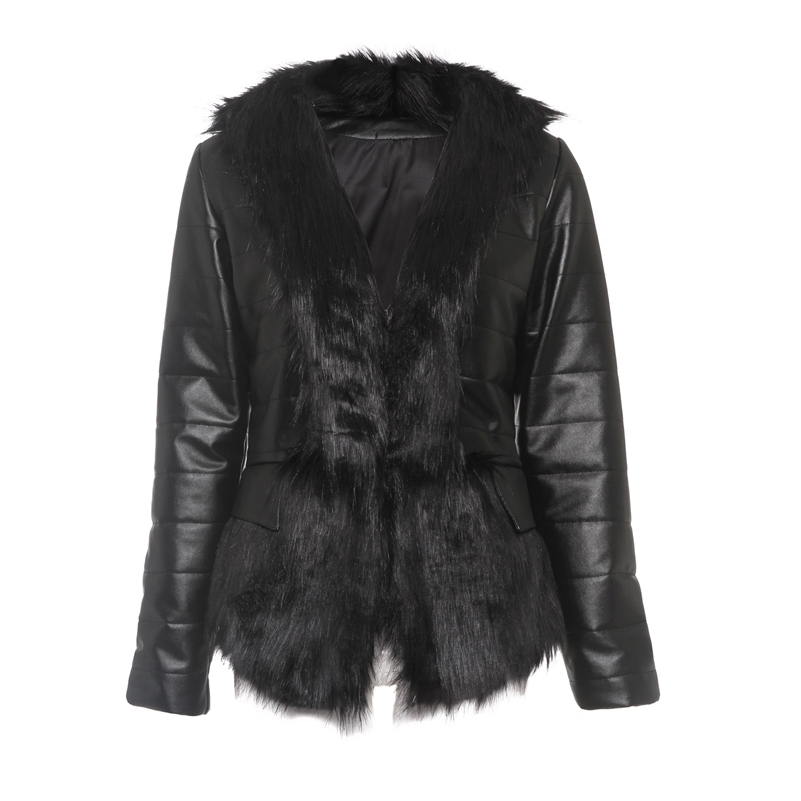 

Women Jackets Casual Black Gothic Cool Plus Size 5XL Slim Faux Leather Coats Plain Tops Female Fashion Punk OL Winter Overcoats 201112