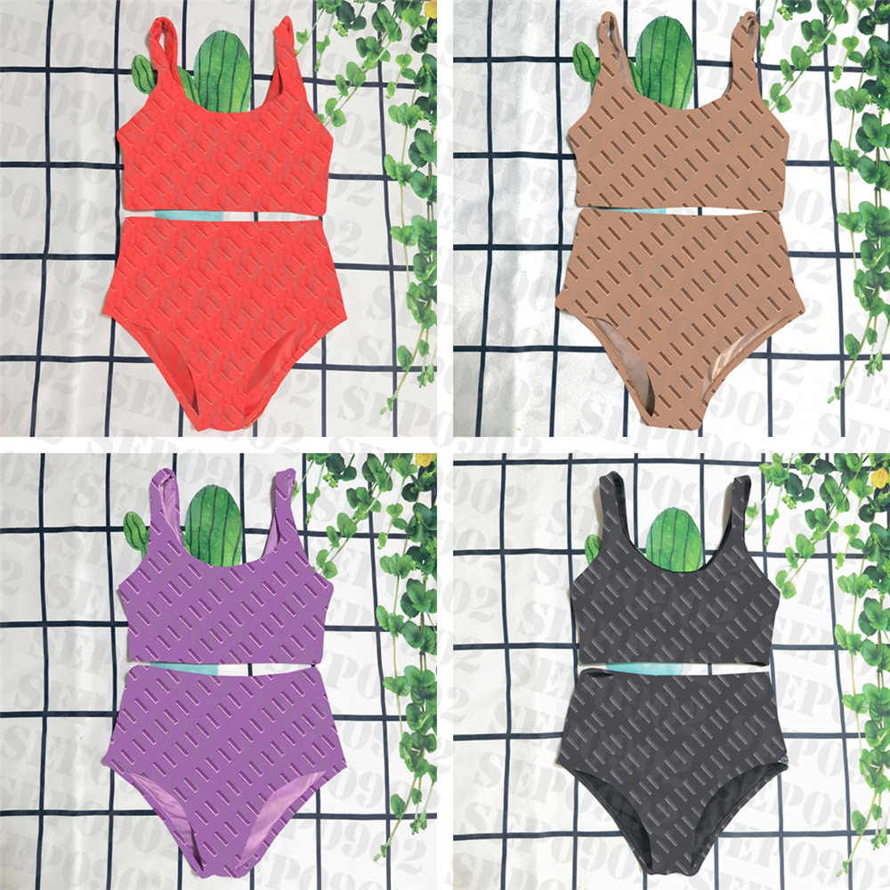 

Sexy High Waist Bikini Casual Two Piece Swimsuit Designer Letter Print Bikinis Set Womens High Quality Swimwear