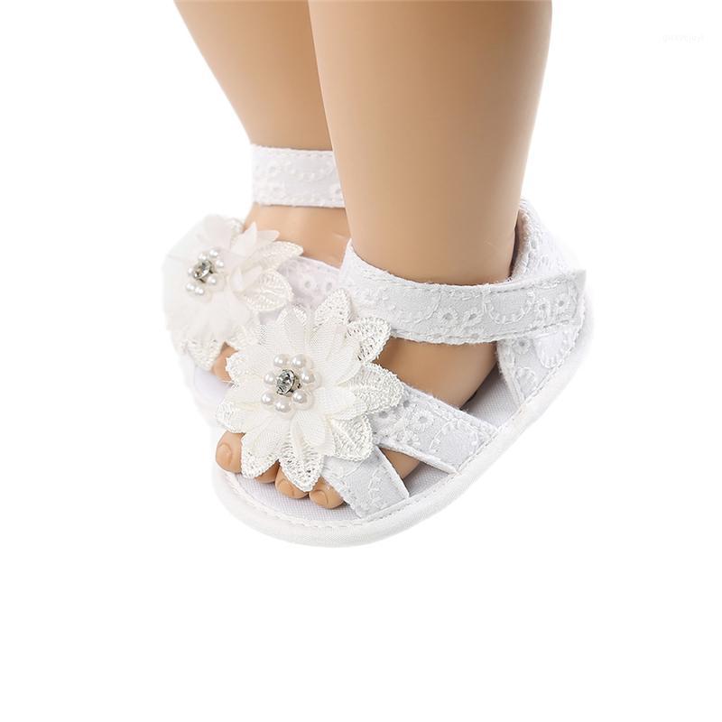 

2020 Fashion Trend Toddler Baby Girls Lace Beads Floral Summer Sandal Cotton Pearl Princess Shoes Soft Sole Casual Cute Clogs1