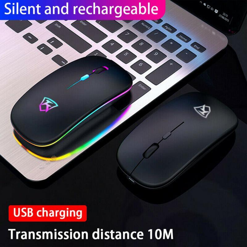 

Wireless Mouse Ultra Slim Optical Mouse USB Rechargeable 10m 2.4GHz Wireless Mute Driverless For PC Laptop Notebook
