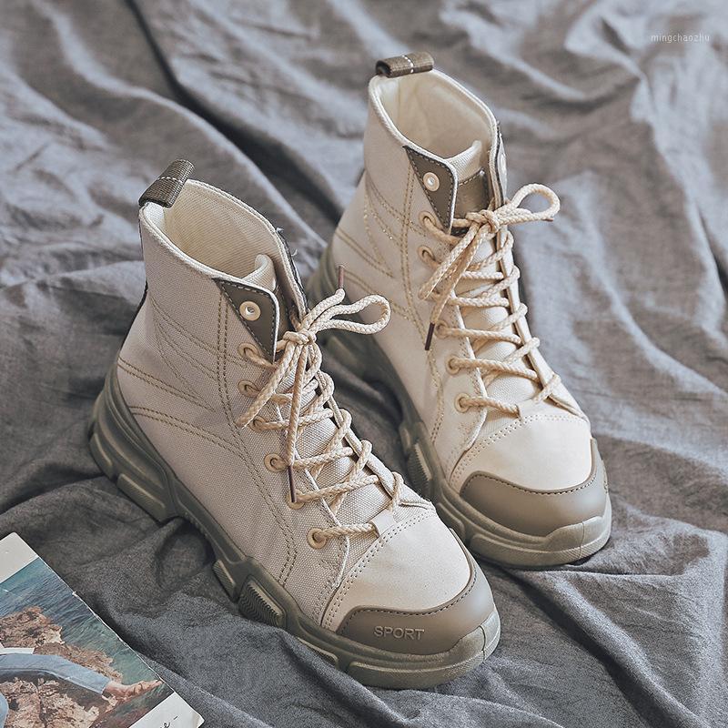 

Woman High Top Sneakers Cavans 2020 Spring Female Casual Shoes Travel shoes White Breathable Comfortable Canvas Sneakers1, Beige