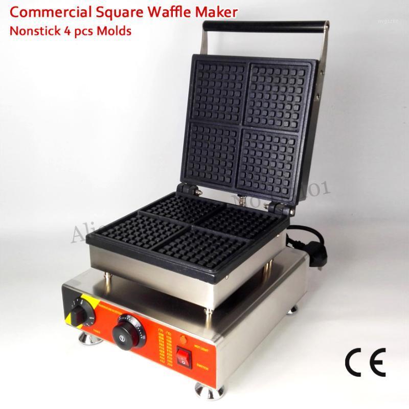 

Commercial Belgian Square Waffle Maker Nonstick Cake Machine 4 Molds 110V/220V 1500W CE Approval1