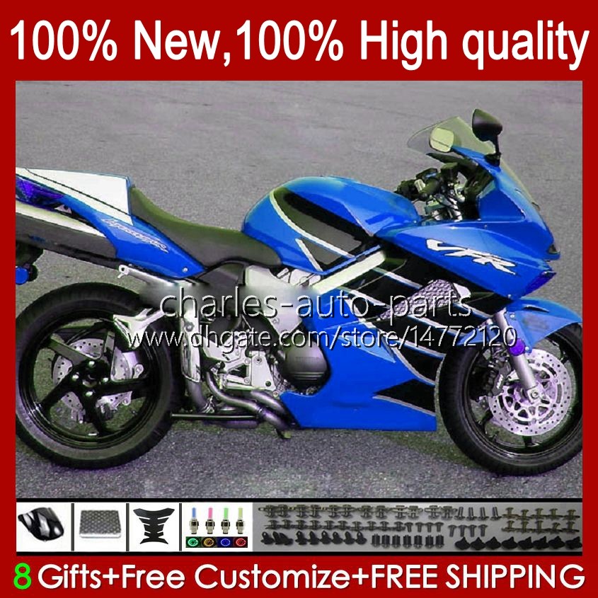 

Body For HONDA Interceptor blue glossy VFR800 RR 02 08 09 10 11 12 100HC.151 VFR 800 RR VFR800RR 2002 2003 2004 2005 2006 2007 Fairing Kit, No. 1