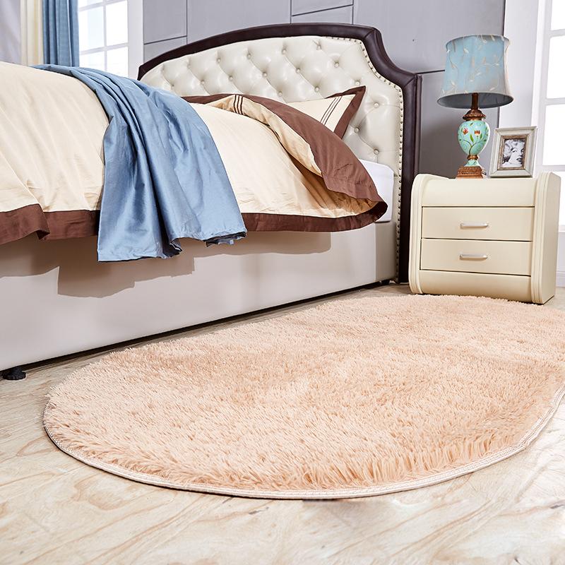 

Bedside Carpet Bedroom Bay Window Long Silk Carpet Oval Silk, Color 14