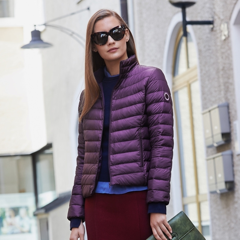 

BOSIDENG new collection early winter women down coat ultra light down jacket waterproof basic top warm B90131010B 201029, Fuchsia