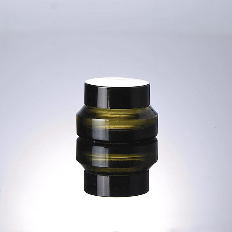 

20Pcs or 50pcs Green Glass Cosmetic Jar Bottle With Black Lid for Concealer Cream Glass Eye Cream Jars Small Black Jar 15g