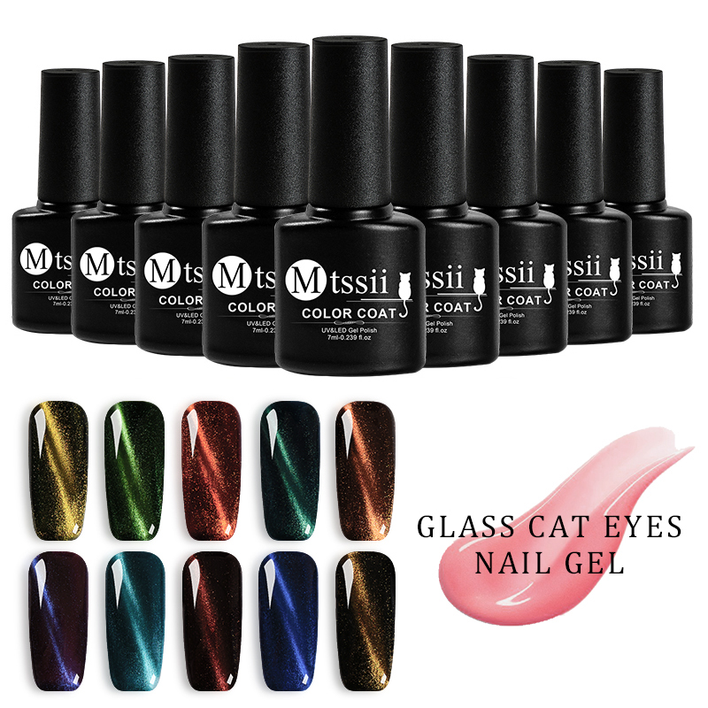 

Mtssii 7ml 3D DIY Cat Eye Series Magnetic Polish Nail Art Gel Soak Off Nail Gel Polish Semi Vernis Permanant Lacuqer Charms, W2298