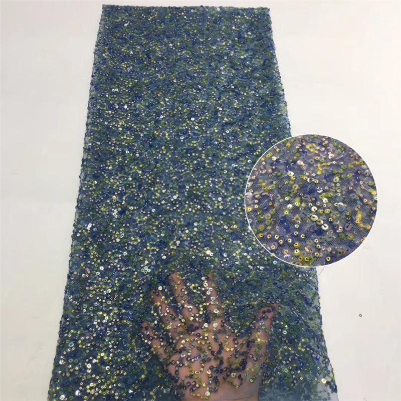 

Nigeria Lace Fabric 2020 High Quality Lace African Sequin Fabric Wedding French ZX36831