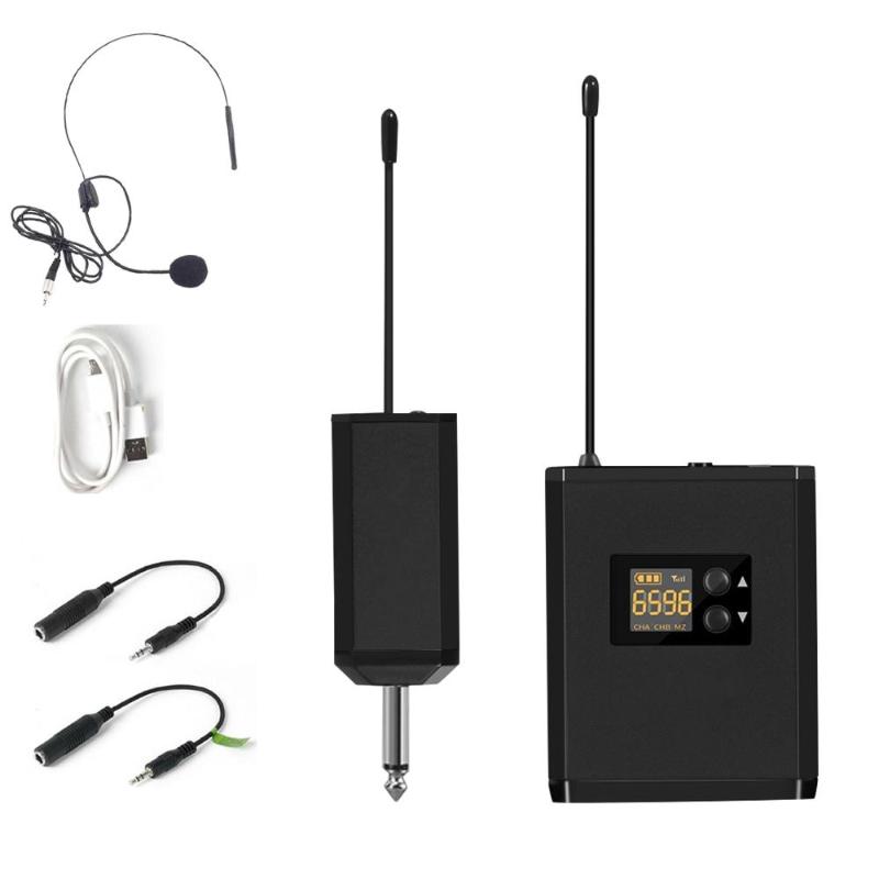 

UHF Wireless Lavalier Microphone with Headset Mic with 48 Selectable Channels 50 m Range Portable receiver for DSLR interview