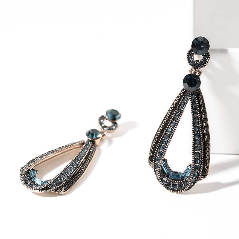 

2020 New Fashion Jewelry Stud Earrings For Women Ear Clips 925 Eardrop Office Female Vintage Fake Piercing Artificial Rhinestone1