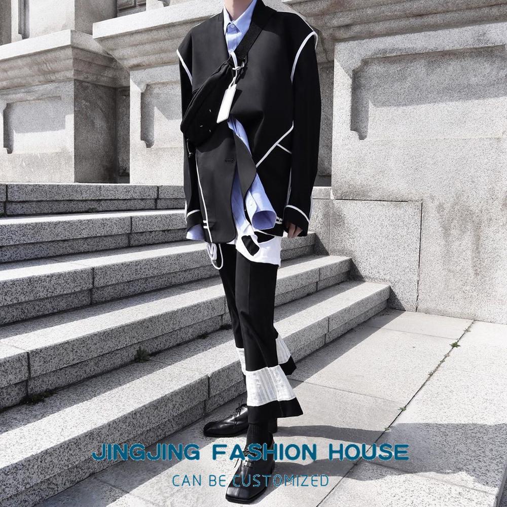 

2021 New Original Two-piece Suit Folk Men Handsome Korean Casual Coat ROM2, Pants