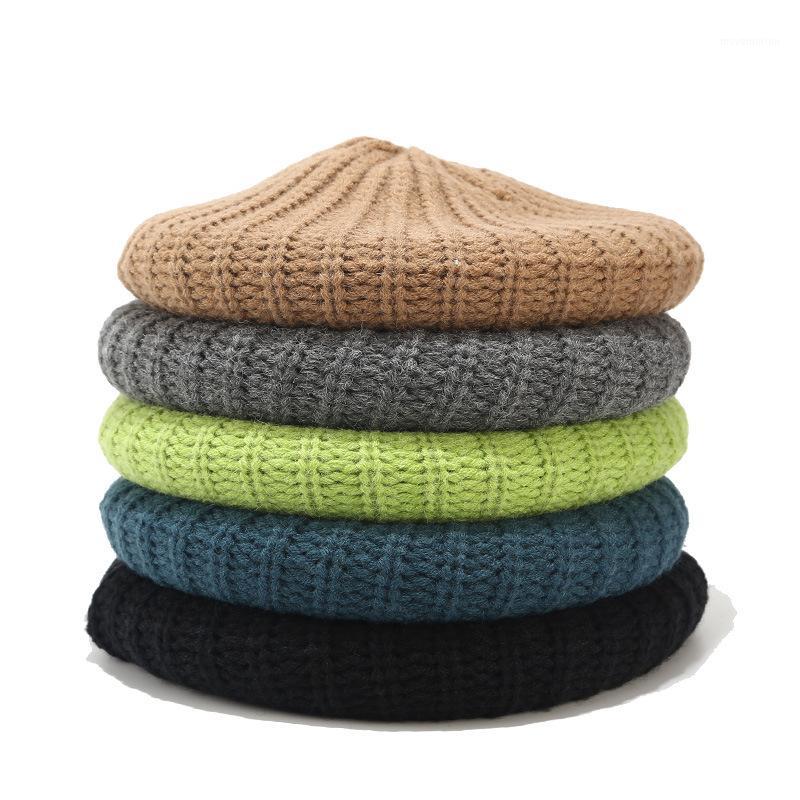

Wool Beret Hat,Solid Color French Style Winter Warm Cap for Women Girls Lady1, Black