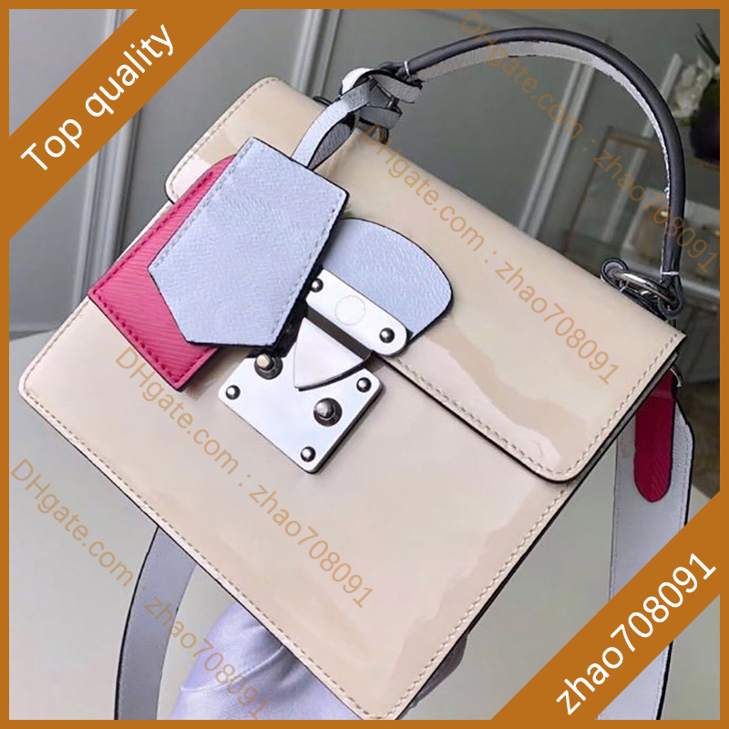 

5A top quality fashion desig handbag SPRNG STRET woman genuine leather cross body bag patent leather handbag shopping bags with box B050