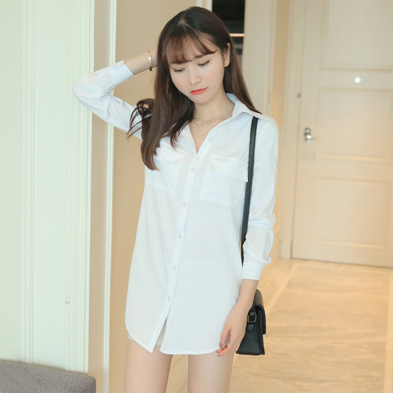 

2021 New Women's White Sweater Mujer Fashion Plus Vintage Size Female Blouse Sleeve Ladies 5E2L