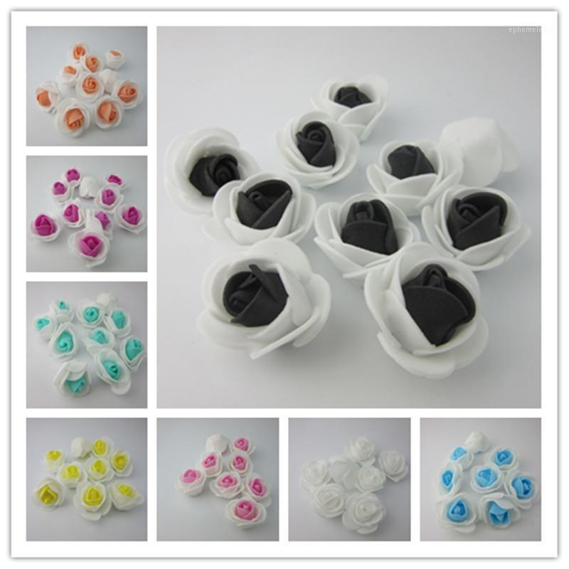 

150pcs/lot Artificial flowers Multicolor PE Lace Rose Foam Flower Bouquet Solid Color/Scrapbooking DIY wreath Craft fake flowers1, Black