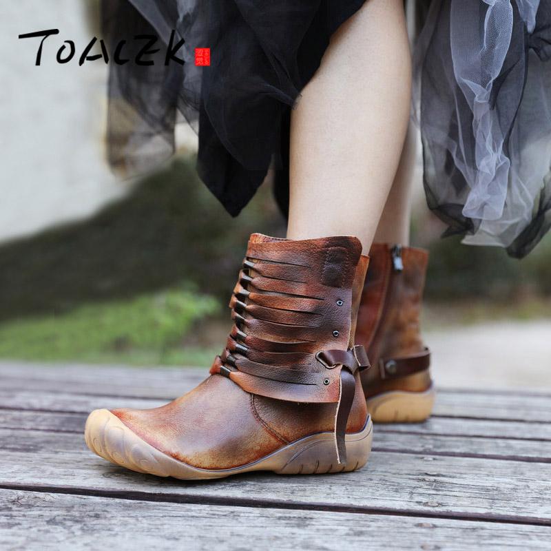 

2020 new flat women's shoes, leather leather women's boots, vintage mid-heeled boots, spring and autumn single boots, Coffee