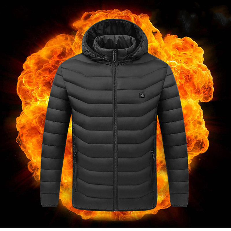 

2021 New Women's Men Vests Down Cotton Jacket Heated Usb Winter Thermal Electric Heating with Hoodie Outdoor Ski Jackets Dak4