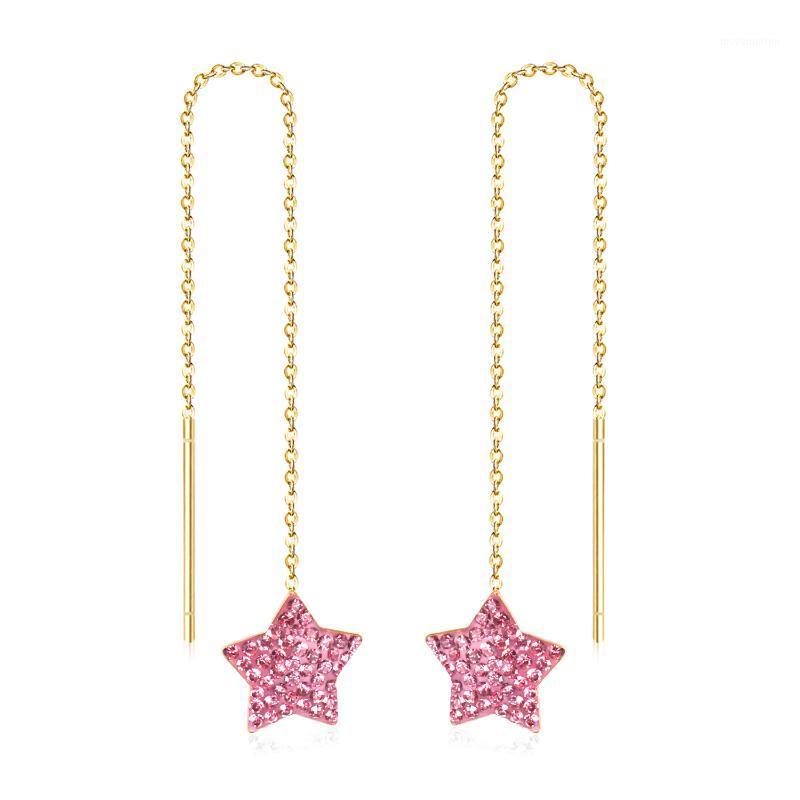 

LUXUKISSKIDS Brinco Stainless Steel Star Clay Tassel Earrings 2020 Fashion Jewelry For Women Long Dangle Earing Party pendientes1