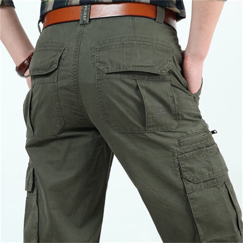 

2020 Khakis Men's Military-style Cargo Set Green Pocket Black Male Casual Pants Plus Size 4244 46 6t2a, 9913 black