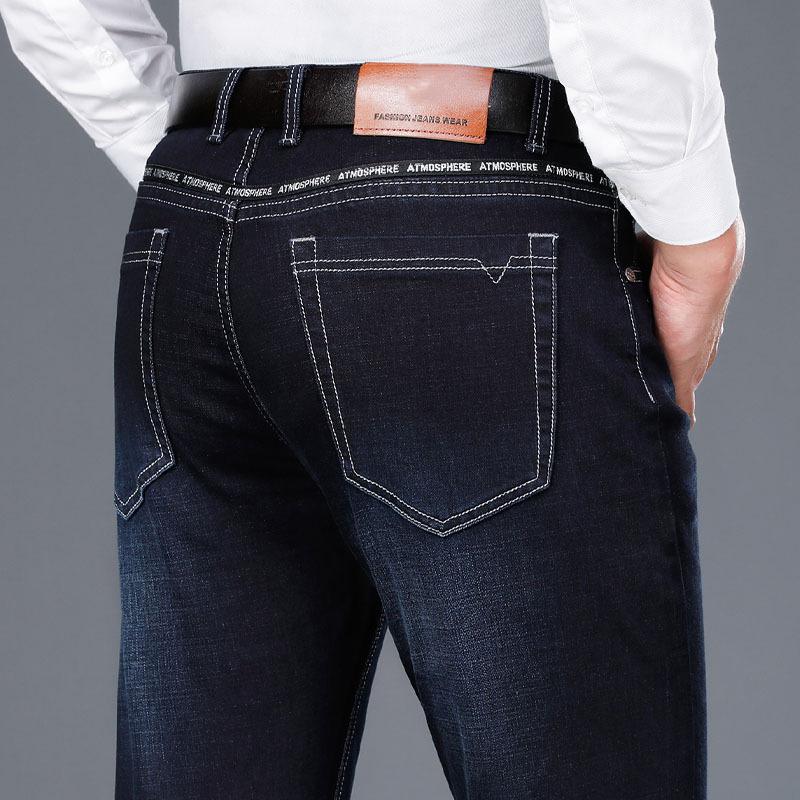 

Jeans Men New Arrivals Autumn Winter Direct Straight Retro Blue Stretch Vintage Casaul Streetwear Moto Biker Jeans Size 40,2036