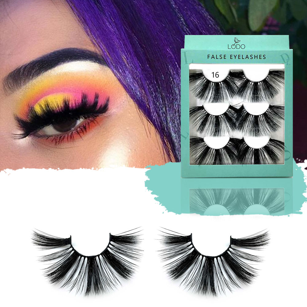 

2020 NEW 3pair 25mm Long 3D mink lashes long lasting mink eyelashes Big dramatic volumn eyelashes strip individual false eyelash