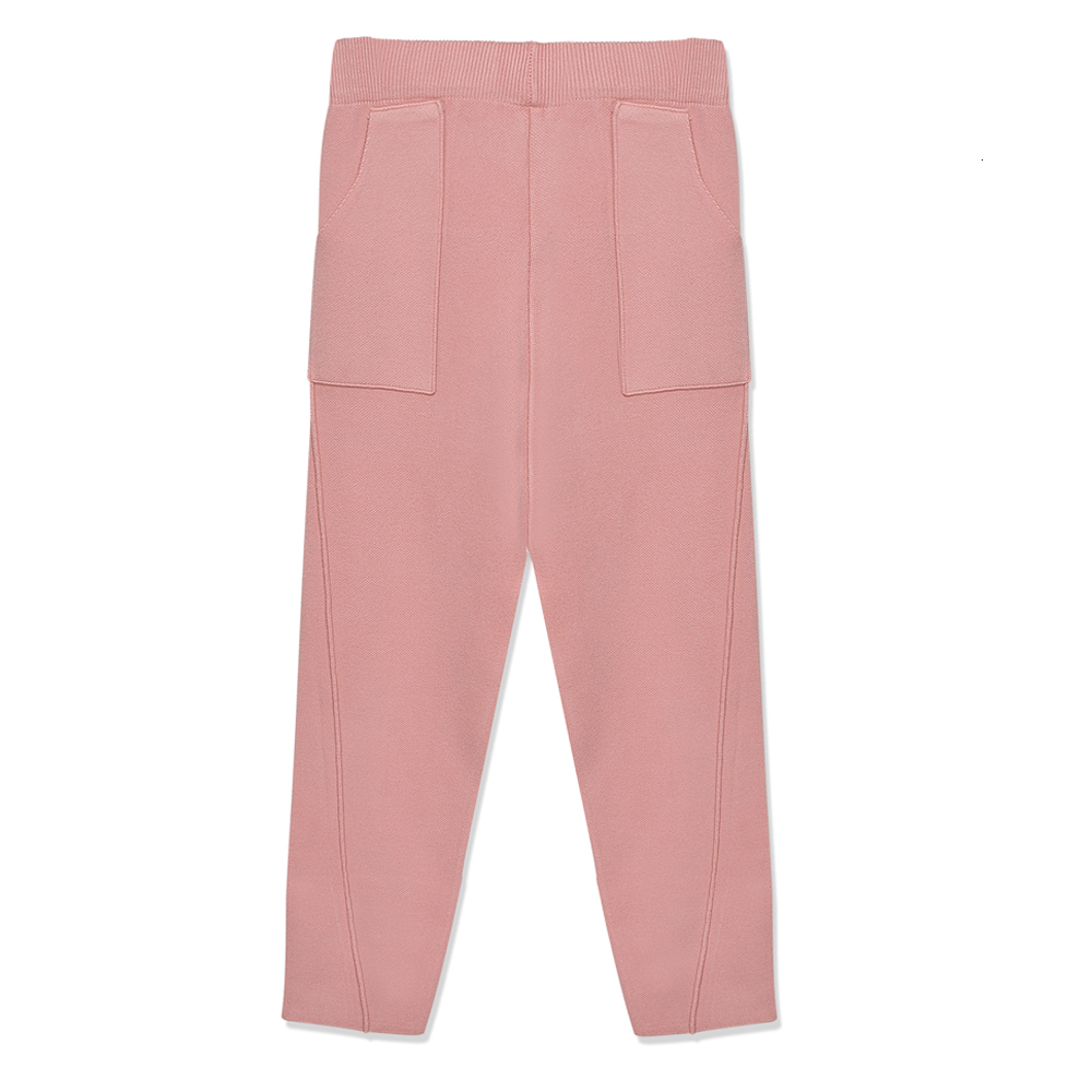 

2021 New Autumn Winter Knitted Women Harem Elastic High Waist Peg Leg Fly Casual Pocket Carrot Jogger Pants Trousers Qojj, Pink