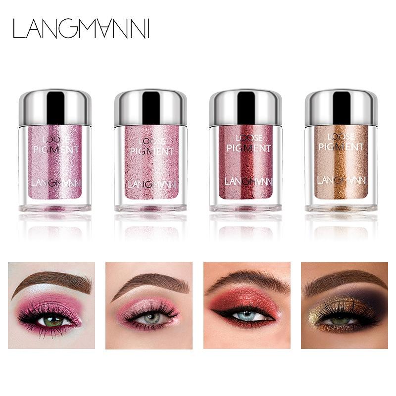 

langmanni Shiny Eye Shadow Powder Cosmetics Makeup Diamond Multi-function Lips Shimer Loose Makeup Eye Pigment Glitter Powder, 13