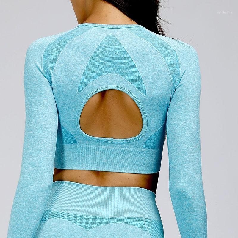 

SALSPOR Women Yoga Shirts Sport Longsleeve Seamless Breathable Fitness Outdoor Shirts Casual Running Sportwear Gym T1, Black