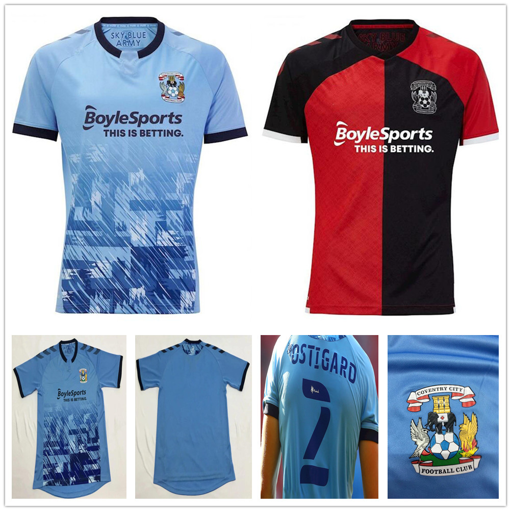 

2020 2021 Coventry City Soccer Jerseys Biamou Bakayoko Godden Jobello Shipley Kelly Jones Allen Sheaf Custom 20 21 Home Blue Football Shirt