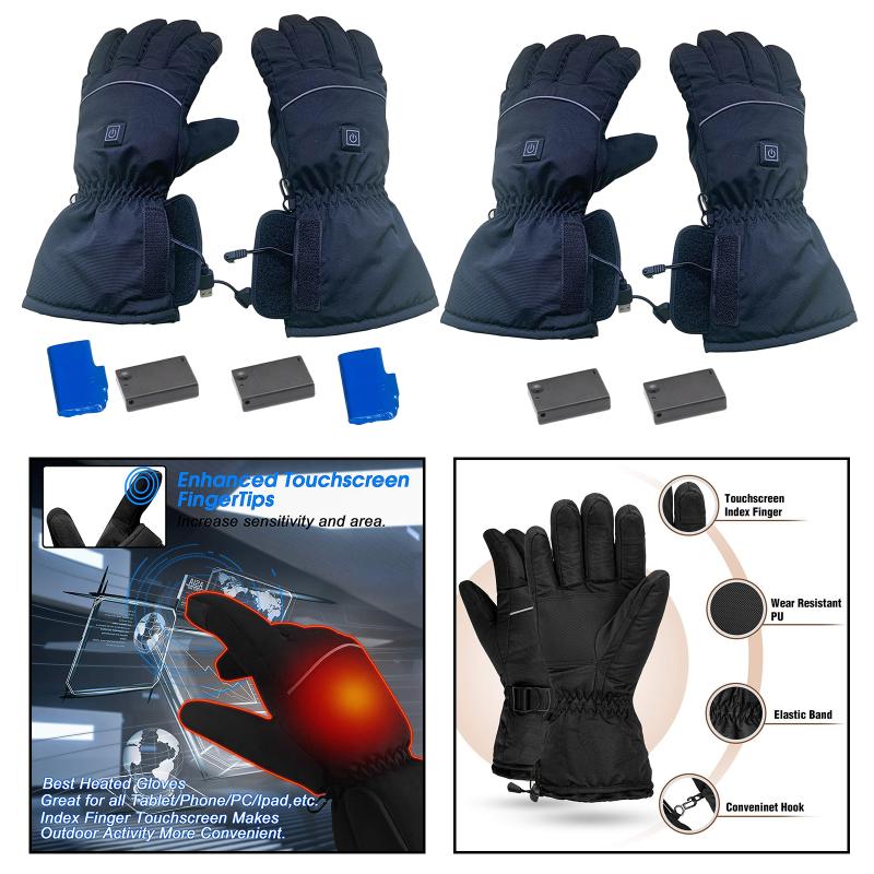 

Waterproof Hand Gloves Motorbike Motorcycles Heated Winter Battery Electric, No battery