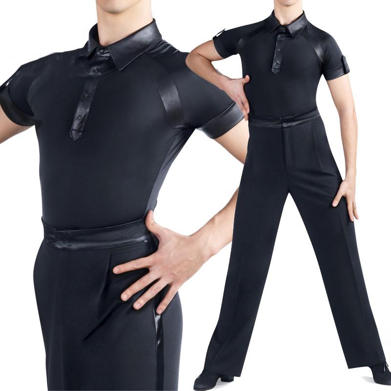 

Customize Size Latin Dance Tops Men High Quality Rumba Practice Wear Tango Ballroom Dancing Competition Latin Shirt Men VDB831, Black tops