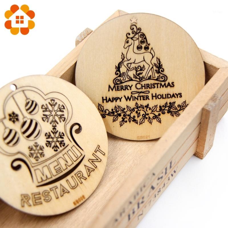 

5pcs/lot Creative Christmas Series Engraving Print Pendants Wood Crafts Decoration Christmas Tree Ornaments Home Decor Supplies1