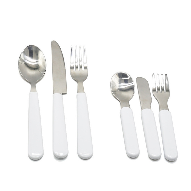 

Sublimation White Dinnerware Tableware Set Stainless Steel Cutlery Dinnerware Western Silverware Kitchen Knife Spoon Fork Dinner Set H12504