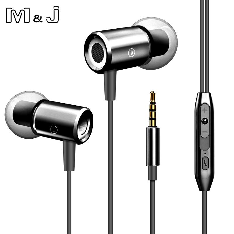 

M&J Metal Magnetic Earphone Stereo BASS In-Ear Earphone Noise Cancelling Headsets HiFi Ear Phone With Microphone fone de ouvido, Black