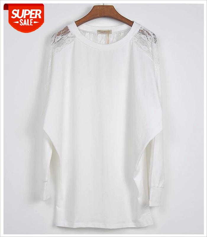 

US Sexy Lace Up Patchwork Long Sleeve Tops Tees Elegant Formal T-Shirt #7C6n, White
