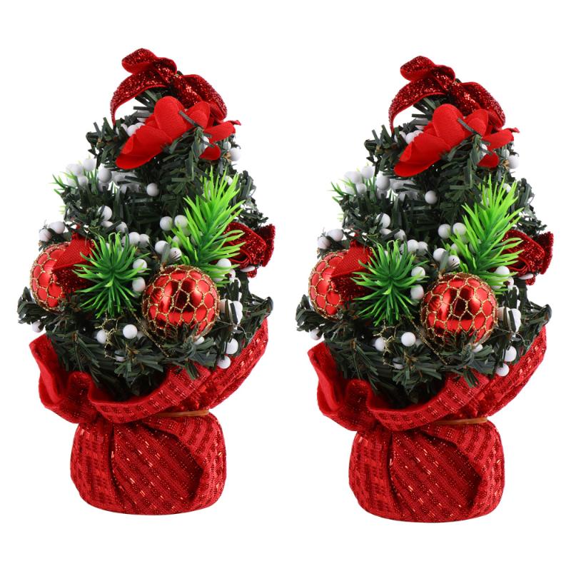 

2Pcs Christmas Tree Decorative Christmas Tree Mini Xmas Decor