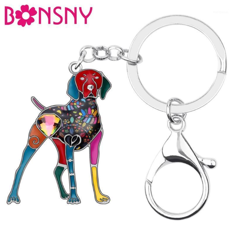 

WEVENI Enamel Alloy Rhinestone Floral Doberman Dog Key chains Key Rings Car Purse Bag Decorations Keychains For Women Girls Gift1