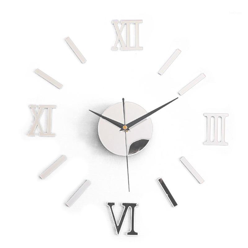

Hot Sale Modern DIY Home Decor Large Coffee Cup Stickers Kitchen Wall Clocks Silent Clock Stickers - Silver1