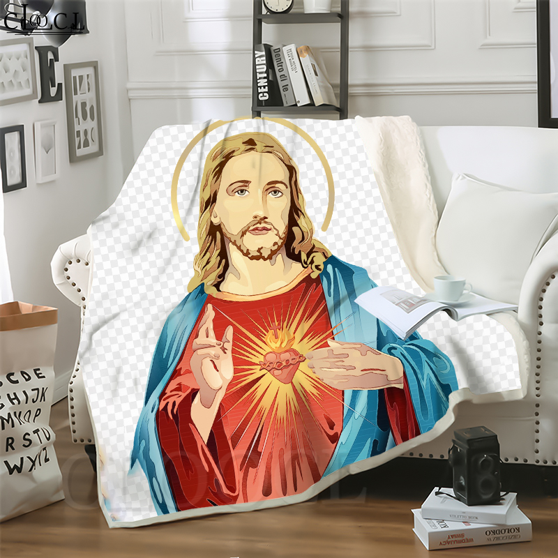 

CLOOCL Hot Christian Jesus Son of God 3D Print Casual Style Air Conditioning Blanket Sofa Teens Bedding Throw Blankets Plush Quilt