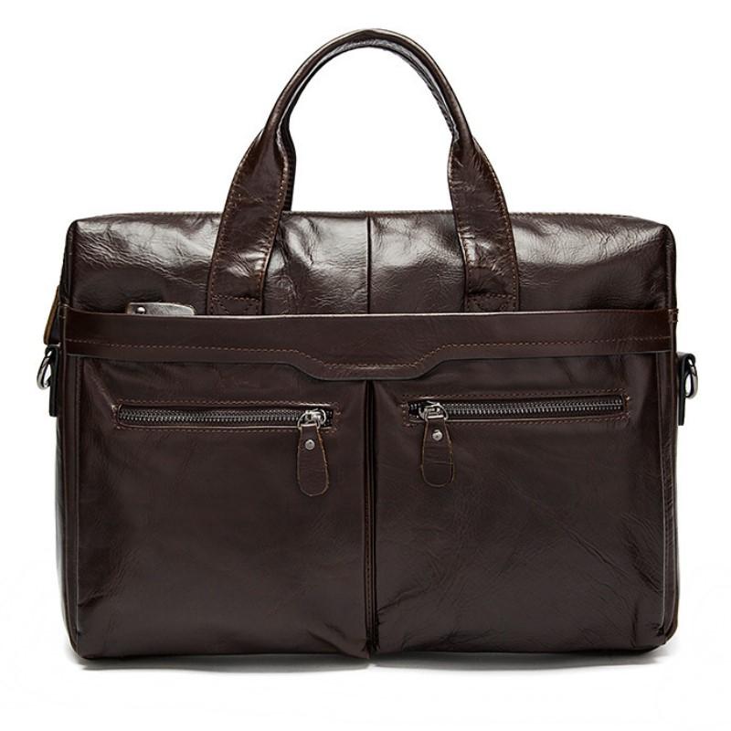 

Top Quality Men Briefcases Men's Bags Genuine Leather Office Bags For Men Laptop Bag Briefcases Messenger Bag Leather Totes, Black