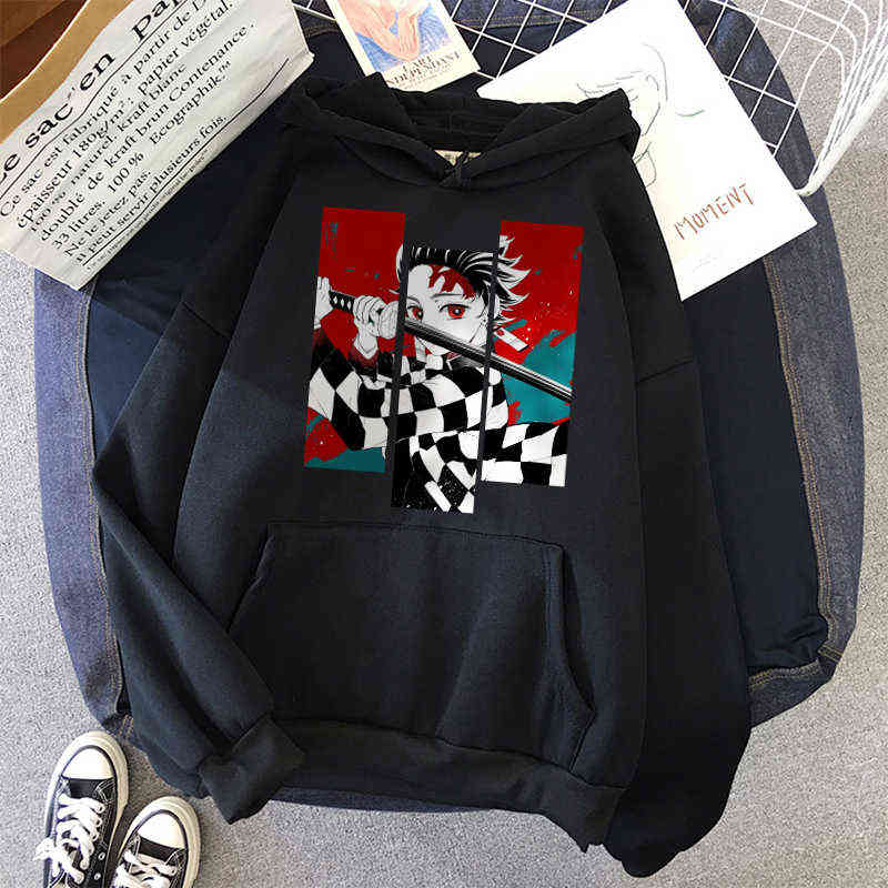 

Fashion-Demon Slayer Anime Tanjiro and Nezuko Hoodie Sweatshirt Women Korean Kpop Street Style girl Streetwear Sudadera Mujer, White2