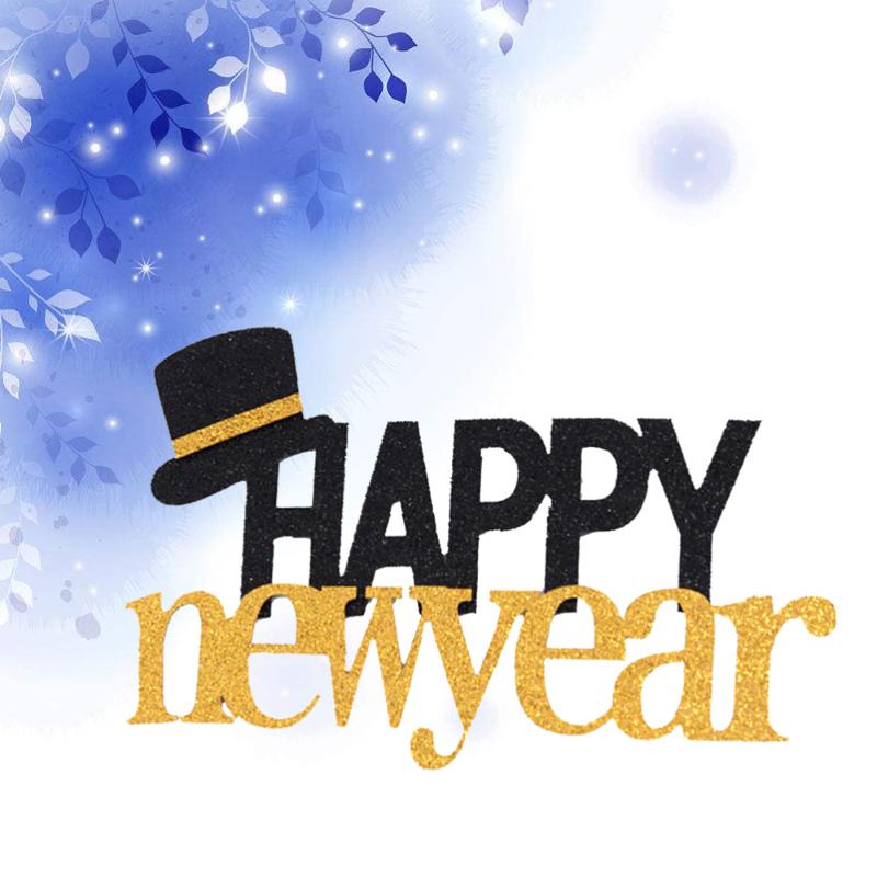 

10PCS Happy New Year Glitter Paper Cake Toppers Twinkle Cake Decoration Ceremony Party Toppers